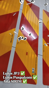 Lorry Sticker PUSPAKOM JPJ Pass 3M SIRIM YELLOW/RED Reflective / KENDERAAN PANJANG & LEBAR (1SET)