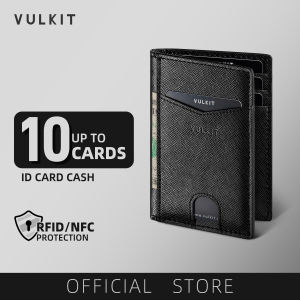 VULKIT-Bifold Front Pocket Slim Wallet RFID Blocking Minimalist Leather Credit Card Holder Wallet-VW100
