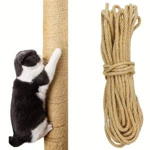Cat Scratcher Rope DIY Natural Sisal Rope Toy Cats Paw Claw Furniture Protector Cat Tree Tower Climbing Frame Binding Rope