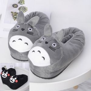 รองเท้าแตะผ้าฝ้ายฤดูหนาวสำหรับผู้หญิงและผู้ชาย รองเท้าแตะบ้านกันลื่นแบบกันหนาวพร้อมหัวรองเท้าแบบทันสมัย ​​รองเท้าแตะบ้านแบบนุ่มสบาย