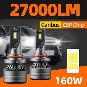 Led Headlight Bulbs Hi/Lo Beam 9005/Hb3 9006/Hb4 H11 6000K White Light 160W Canbus Fast Cooling 80000Hrs Lifetime For Cars