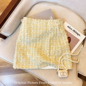 Shiny Sequin High Waist A-Line Mini Skirt for Women Autumn Winter Fashion Elegant Short Skirt One Step Bright Flower Design