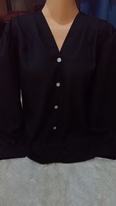 SINTA BLOUSE SHAKILA TWILL/ KEMEJA POLOS KEKINIAN V NECK BAHU REMPEL