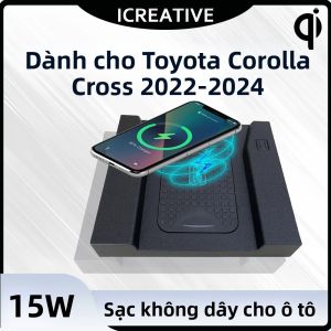 Sạc Không Dây Qi 15W Cho Toyota Corolla Cross XG10 2022-2024 Phụ Kiện Trung Tâm Điều Khiển Sạc Nhanh