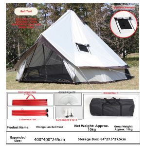 EUSSUE | Insulated Large Outdoor Camping Tent Pyramidal Design