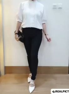 JESS Kemeja Putih Korea Trendy - Blouse Putih - Kemeja Formal Kantor