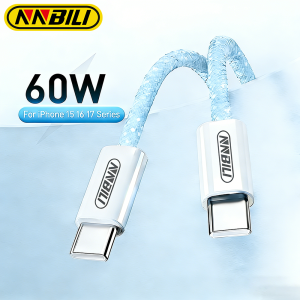 NNBILI 60W Type C To USB C Cable For iPhone 17 16 15 Pro Max Fast Charging Charger For Macbook iPad Samsung S26 Huawei USBC Wire