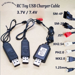 1/2PCS 3.7V/7.4V USB Charger Cable For RC Toys SM/JST/XH2.54 Connector Li-ion Battery Charging Cord for Remote Control Car