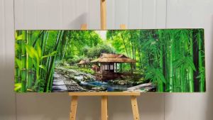 Tranh tráng gương treo tường nghệ thuật mẫu tranh khổ ngang đẹp sắc nét đến từng chi tiết.