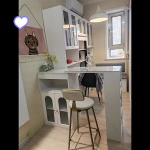 Carpenter Craft โต๊ะบาร์ 360° ปรับได้ สำหรับหมุนและปรับซ้าย ตู้เก็บของพับเรียบง่าย