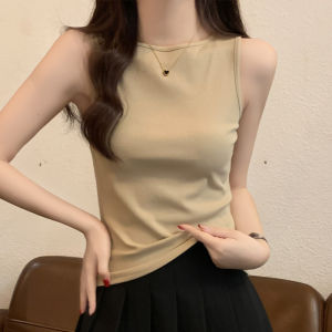 Summer Slim Fit round Neck Vest Womens Outerwear Short Sleeve T-Shirt Pure Color Korean Style Commute Lace Shirt Short Length