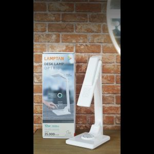 LAMPTAN โคมไฟอ่านหนังสือ LED DESK LAMP OPTRIC 10W แสงขาวนวล ระบบสัมผัส ปรับความสว่างได้