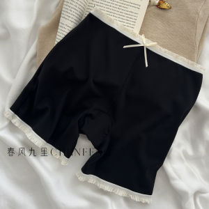 Antibacterial Cotton Crotch Safety Pants Long Leg Ice Silk Breathable Anti-Light Corner Bottom Pants Womens mid Waist Briefs