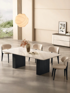 Natural Luxury Stone Italian Elegant Jazz White Marble Dining Table