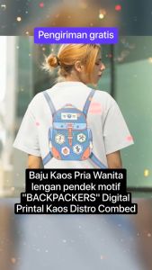 BSL - 99 Bisalo Baju Kaos Pria Wanita lengan pendek motif "BACKPACKERS" Digital Printal Kaos Distro Combed Atasan - pakaian wanita - pakaian pria - baju wanita - baju pria - atasan wanita pria - kaos oversize - kaos hitam putih - kaos katun