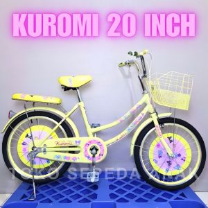 Sepeda Anak Mini 20 Inch Kuromi 361 Model Terbaru Keranjang Depan Boncengan
