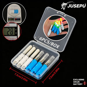 6Pcs LED Fishing Rod Tip Light Night Glow Bite Alarm Luminous Fish Rod Indicator Outdoor Fishing Accessories