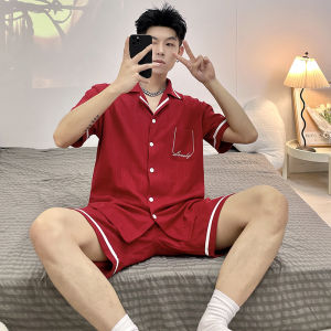 Couple Wedding Pajamas Summer Thin Short-Sleeved Shorts High-End Red Wedding Men and Womens Natal Year Summer Home Wear