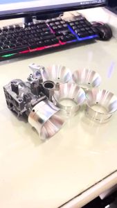 ปากแตรเรือนลิ้นเร่ง ยาว45ปากสวม55ปากกว้าง80มิล CBR-CRF250i/CBR250งานCNCวัดโพร์แล้ว มี3สีให้เลือกใช้