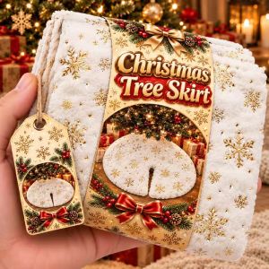 Glitter Snowflake Tree Skirt Soft Plush Fabric 50cm Diameter Easy Wrap for Christmas Home Shop Holiday Decoration
