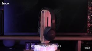 【Use time: 7 hours】HOCO W40 Wireless Bluetooth Headphones BT5.3 Extendable Portable Headphones Physical Noise Reduction Headsets Stereo Gaming Sports Earphones Support TF Card&AUX Mode