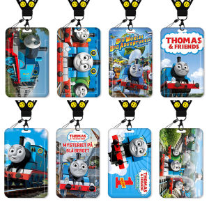 Thomas the Train Card Holder Neck Strap Bus Student ID Work Badge Keychain Male Surroundings ABS Material Card Case