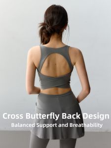 JUZHONGDEYAOJING | Padded Back Beauty Summer Sports Bra Top