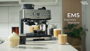 Russell Taylors 20 Bar Dual Boiler Espresso Machine 58mm Coffee Maker with Grinder EM5