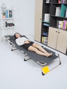 Folding Reclining Bed With Cushion Adjustable Foldable Lounge Bed Pambakod Na Higaan Office Portable Nap Bed Outdoor Camping Folding Bed Home Condo Rest Bed Cot Bed