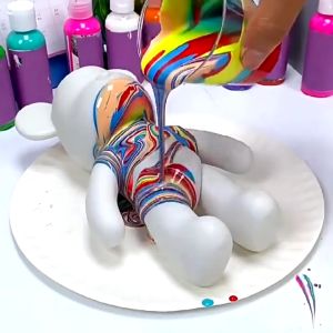 METECH DIY Violent Bear White Embryo Full size Coloring Fluid Bear Embryo handmade Graffiti Toys
