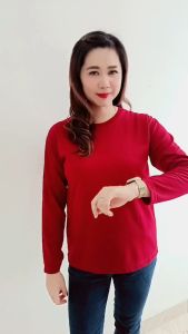 Kaos Polos Marun Panjang Wanita Bahan 100% soft katun - Kaos Polos Lengan Panjang - Kaos Hijab Polos Maroon - Kaos Polos Wanita - Kaos Polos Panjang Maroon - kaos cewek oversize semi katun combed - kaos oversize