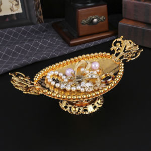 1 creative high plate European creative metal plate snack chocolate nut storage tray.