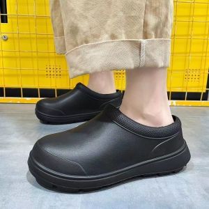 Women Summer Fashion Breathable Work Shoes Waterproof Oil-proof Shoes Comfort Flat Rubber Outdoors Shoes For Women And Men