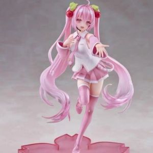 Bandai | 20cm Anime Virtual Singer Hatsune Miku Pink Sakura Fairy Tale Wonderland Kawaii Figure PVC Model Toys Doll Gifts
