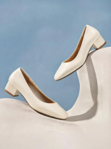 Reddragonfly | Comfortable High Heel Leather Shoes 米色