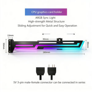 RGB Sync Graphics Card Bracket 40/50 Series Fixed Support Frame Horizontal Mount Sea View Style for Enhanced PC Build