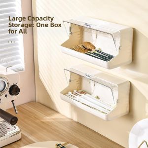 ZHIZHOU | Wall Mounted Covered Drainable Utensil Organizer