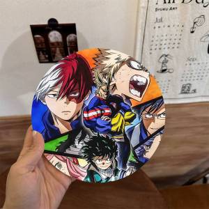 cool Anime My Hero A-academia Classic Themed Wooden Coaster Non-Slip Heat Resistant Dining Table Decoration Cafe Restaurant