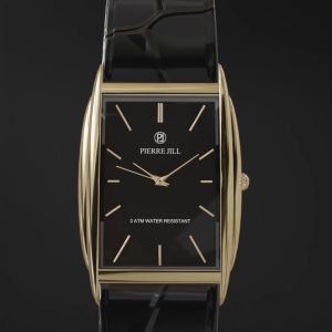 PIERRE JILL 1798 JAM TANGAN PERSEGI CASUAL FASHION PRIA TALI KULIT 3ATM WATER RESISTANT ORIGINAL FREE BOX