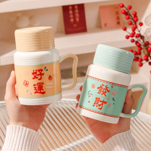 High Capacity With Lid Attractive Creative Mug