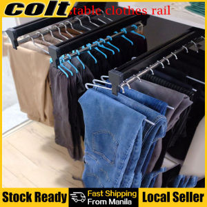 Ball Bearing Closet Valet Rod Pull Out Clothing Closet Valet Rod Heavy Duty Stainless Steel Easy Install Adjustable Wardrobe Closet Rod