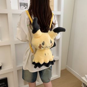 AOGER | Cartoon Mew Sylveon Plush Backpack Soft Fluffy Stuffed Raichu Shoulder Bag For Student Daily Travel Storage Decor Fans Gifts