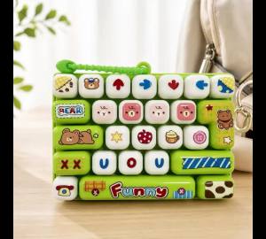 NEW26Grid Keycap Clicker Anti Stress Fidget Keyboard Keychain Decompression Button Cartoon Hand Relax Party Favor Gift 26구 키캡 키링