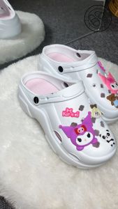 Sandal Kodok Wanita Sandal Wedges Motif Kuromi Bahan Eva Elastis Ringan
