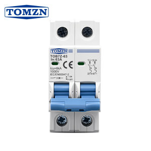 TOMZN TOB7Z 2P DC 1000V Solar Mini Circuit Breaker 3A 6A 10A 16A 20A 25A 32A 40A 50A 63A DC MCB for PV System MCB 35mm Din Rail