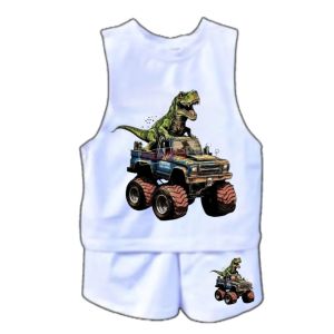 DINOSAURTRUCK CUTE Muscle tee Terno for kids muscle tee short prints sublimation|Kids tops & short