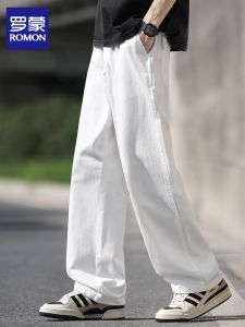 ROMON | Pure Cotton Wide Leg Utility Pants Loose Straight Drop