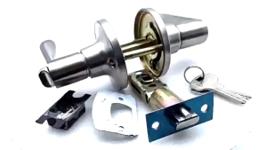 Lever-type stainless steel door handle lock set suitable for room and bathroom doors 3 keys