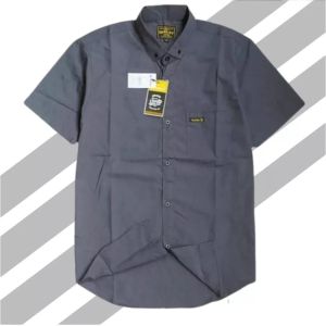 Kemeja Polos Hitam Lengan Pendek/Kemeja Pria