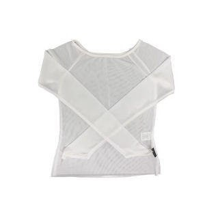 Long Sleeve Mesh Dance Costume Womens Elastic Slim Fit Net Yarn Practice Uniform Hanging Finger Yoga Top Moisture Wicking Quick Dry